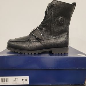 Polo Ralph Lauren Ranger Black Leather Buckle Strap Boots Size 11.0